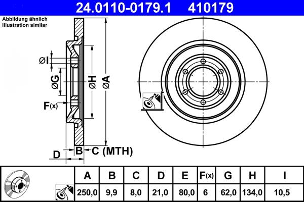 ATE 24.0110-0179.1 - Əyləc Diski furqanavto.az