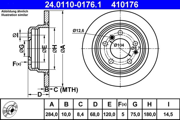 ATE 24.0110-0176.1 - Əyləc Diski furqanavto.az