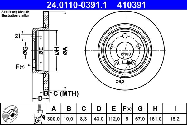 ATE 24.0110-0391.1 - Əyləc Diski furqanavto.az