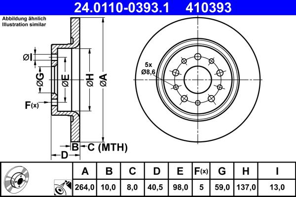 ATE 24.0110-0393.1 - Əyləc Diski furqanavto.az