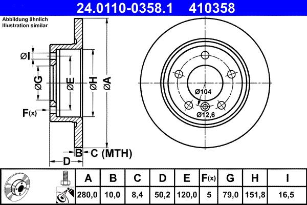 ATE 24.0110-0358.1 - Əyləc Diski furqanavto.az