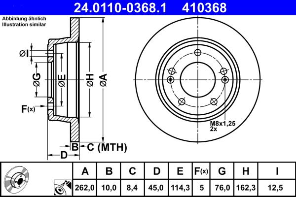 ATE 24.0110-0368.1 - Əyləc Diski furqanavto.az