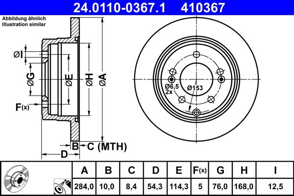 ATE 24.0110-0367.1 - Əyləc Diski furqanavto.az