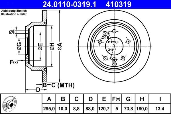 ATE 24.0110-0319.1 - Əyləc Diski furqanavto.az