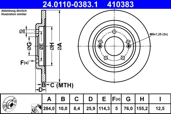 ATE 24.0110-0383.1 - Əyləc Diski furqanavto.az