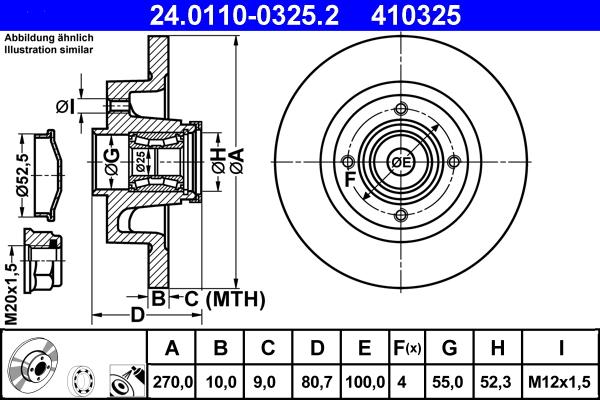 ATE 24.0110-0325.2 - Əyləc Diski furqanavto.az