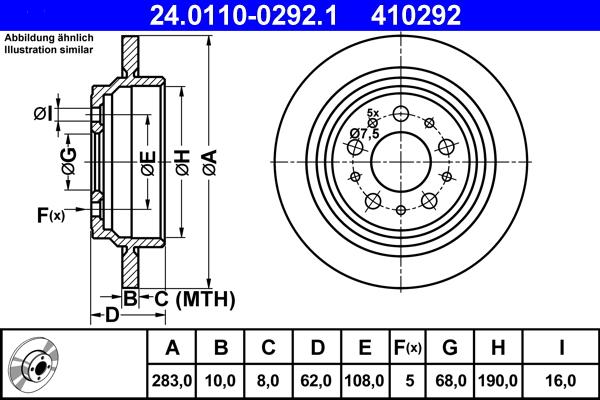 ATE 24.0110-0292.1 - Əyləc Diski furqanavto.az