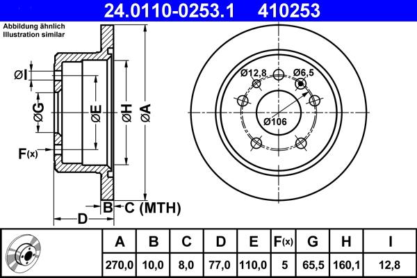 ATE 24.0110-0253.1 - Əyləc Diski furqanavto.az