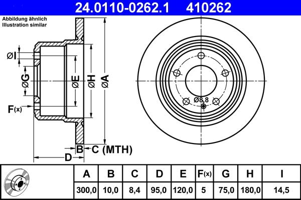 ATE 24.0110-0262.1 - Əyləc Diski furqanavto.az