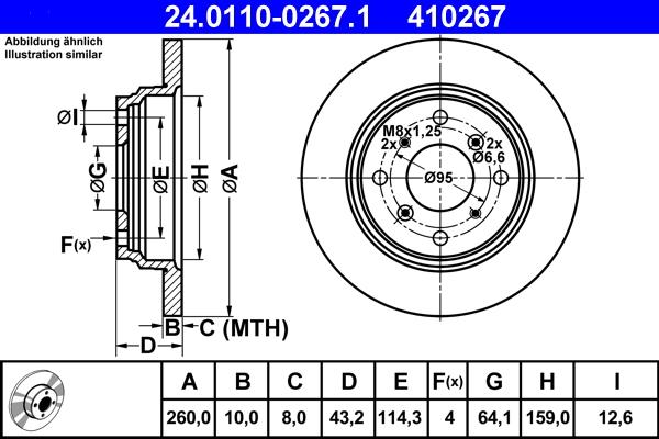 ATE 24.0110-0267.1 - Əyləc Diski furqanavto.az