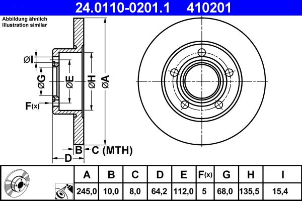 ATE 24.0110-0201.1 - Əyləc Diski furqanavto.az