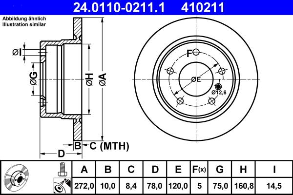 ATE 24.0110-0211.1 - Əyləc Diski furqanavto.az