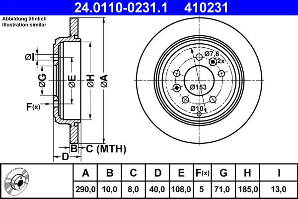 ATE 24.0110-0231.1 - Əyləc Diski furqanavto.az