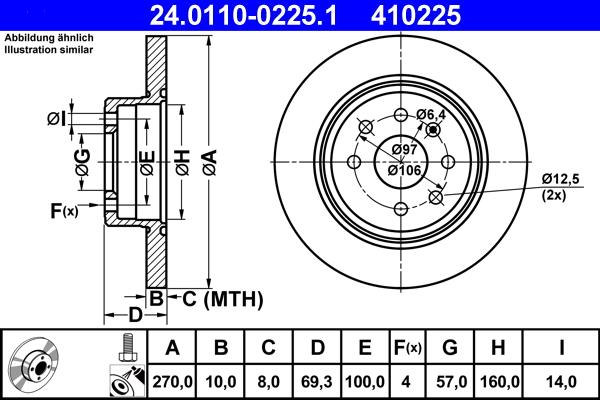 ATE 24.0110-0225.1 - Əyləc Diski furqanavto.az