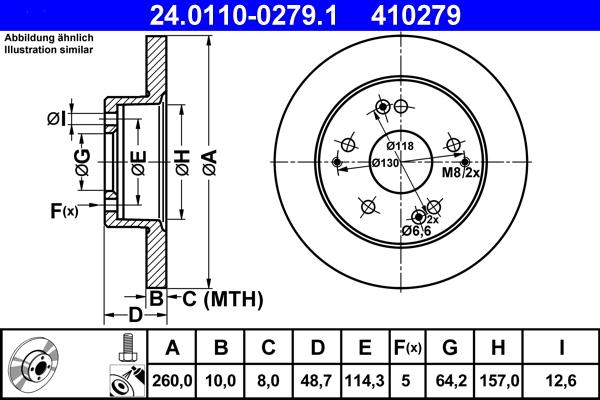 ATE 24.0110-0279.1 - Əyləc Diski furqanavto.az