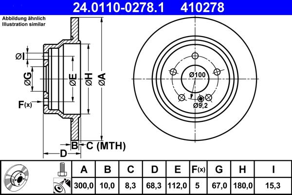 ATE 24.0110-0278.1 - Əyləc Diski furqanavto.az