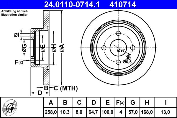 ATE 24.0110-0714.1 - Əyləc Diski furqanavto.az