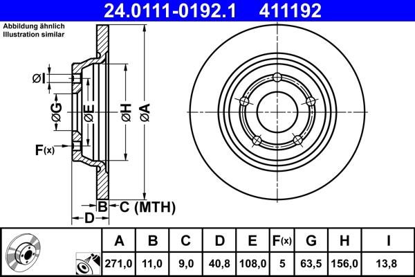 ATE 24.0111-0192.1 - Əyləc Diski furqanavto.az