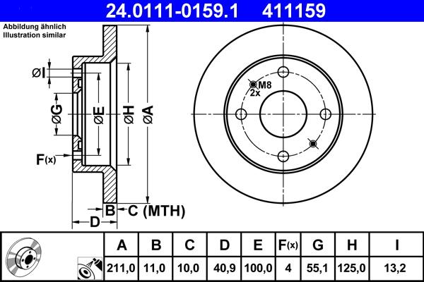 ATE 24.0111-0159.1 - Əyləc Diski furqanavto.az