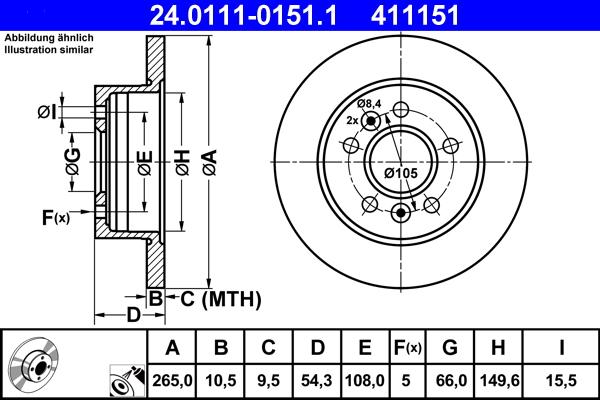 ATE 24.0111-0151.1 - Əyləc Diski furqanavto.az