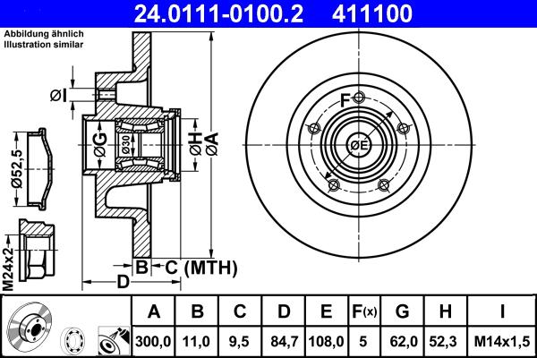 ATE 24.0111-0100.2 - Əyləc Diski furqanavto.az