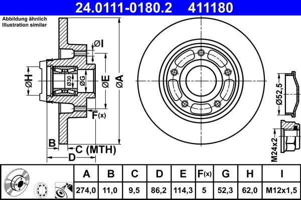 ATE 24.0111-0180.2 - Əyləc Diski furqanavto.az