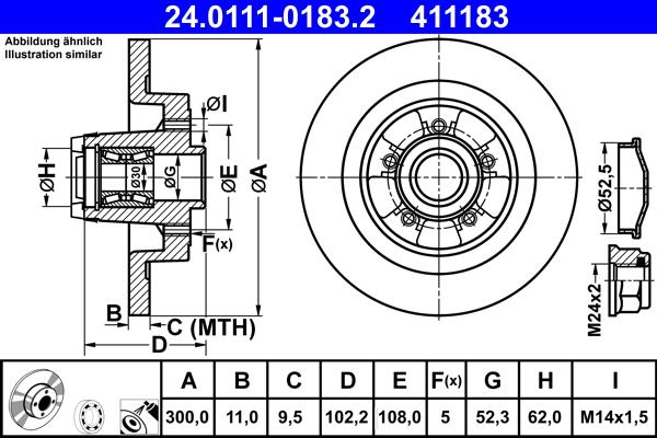 ATE 24.0111-0183.2 - Əyləc Diski furqanavto.az