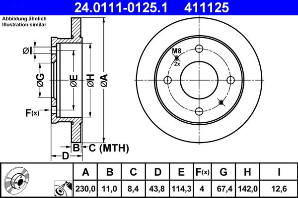 ATE 24.0111-0125.1 - Əyləc Diski furqanavto.az