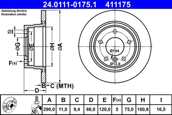 ATE 24.0111-0175.1 - Əyləc Diski furqanavto.az