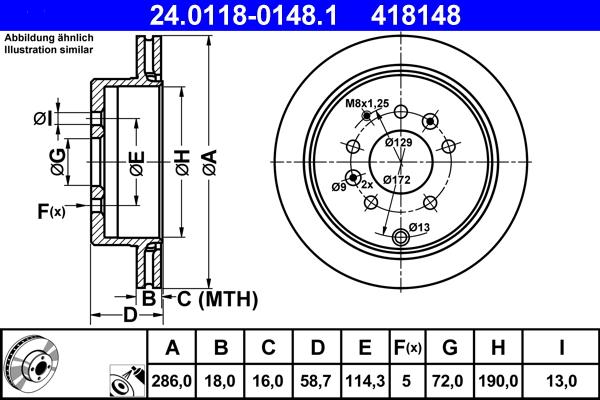 ATE 24.0118-0148.1 - Əyləc Diski furqanavto.az