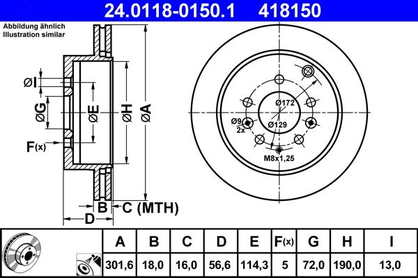 ATE 24.0118-0150.1 - Əyləc Diski furqanavto.az