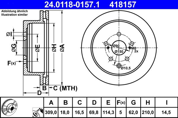 ATE 24.0118-0157.1 - Əyləc Diski furqanavto.az