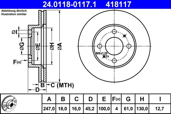 ATE 24.0118-0117.1 - Əyləc Diski furqanavto.az