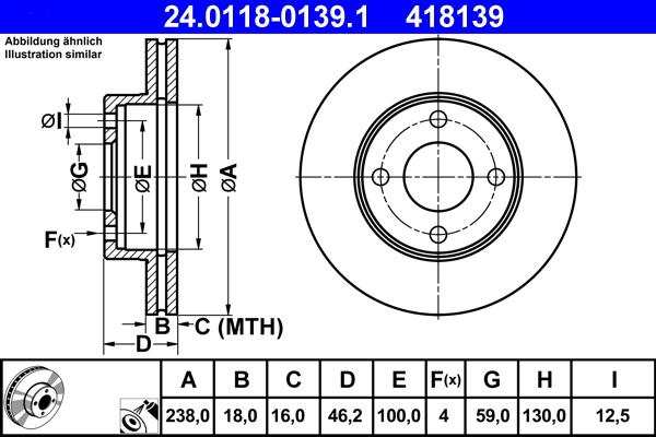 ATE 24.0118-0139.1 - Əyləc Diski furqanavto.az