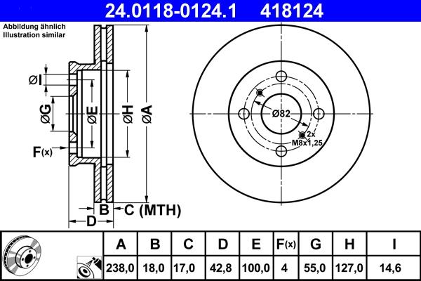 ATE 24.0118-0124.1 - Əyləc Diski furqanavto.az