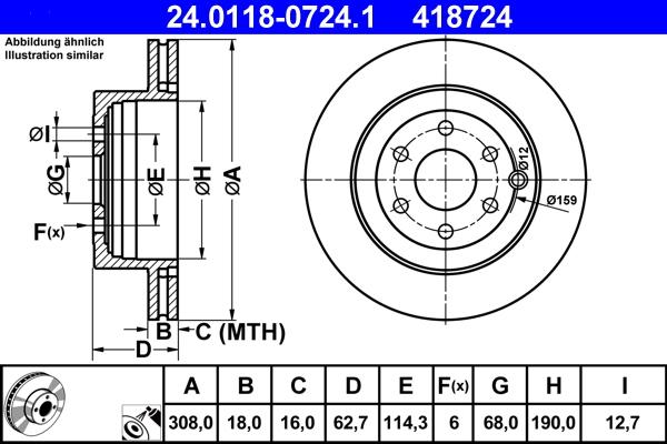 ATE 24.0118-0724.1 - Əyləc Diski furqanavto.az