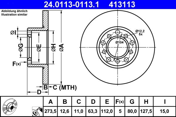 ATE 24.0113-0113.1 - Əyləc Diski furqanavto.az