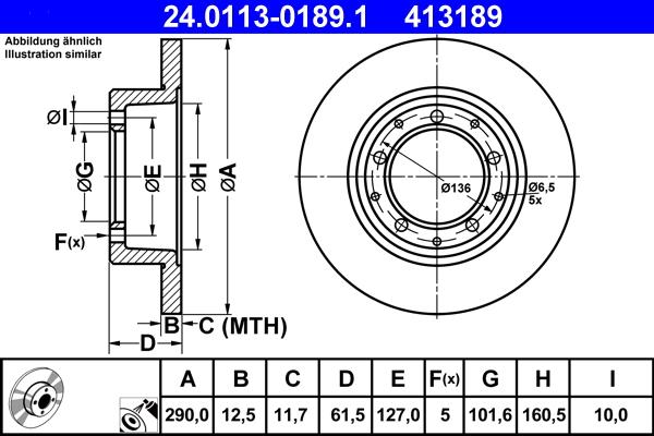 ATE 24.0113-0189.1 - Əyləc Diski furqanavto.az