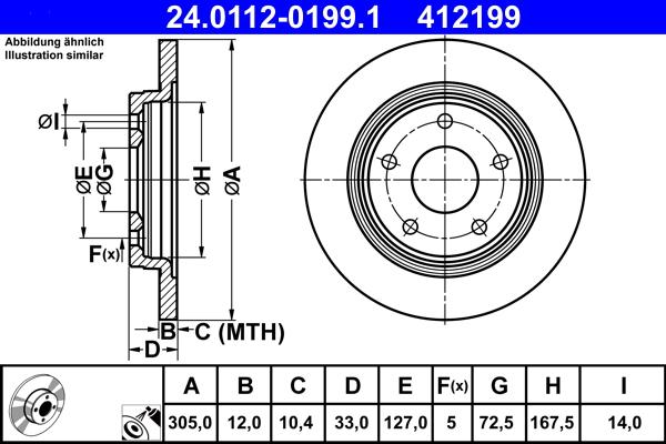 ATE 24.0112-0199.1 - Əyləc Diski furqanavto.az