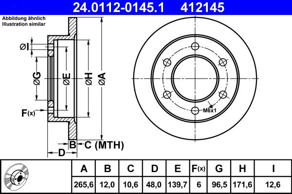 ATE 24.0112-0145.1 - Əyləc Diski furqanavto.az