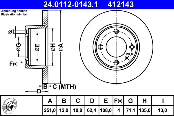 ATE 24.0112-0143.1 - Əyləc Diski furqanavto.az