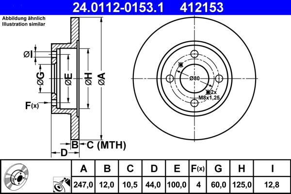 ATE 24.0112-0153.1 - Əyləc Diski furqanavto.az