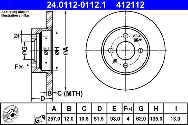 ATE 24.0112-0112.1 - Əyləc Diski furqanavto.az