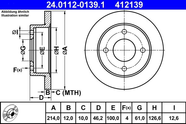 ATE 24.0112-0139.1 - Əyləc Diski furqanavto.az