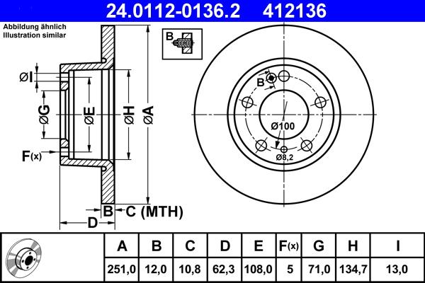 ATE 24.0112-0136.2 - Əyləc Diski furqanavto.az