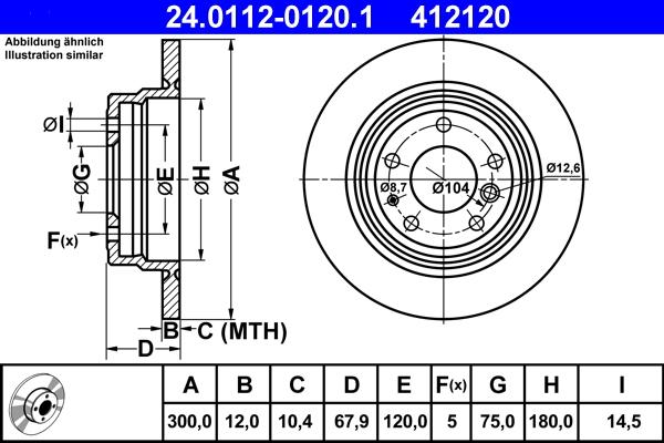 ATE 24.0112-0120.1 - Əyləc Diski furqanavto.az