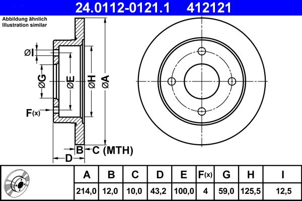 ATE 24.0112-0121.1 - Əyləc Diski furqanavto.az