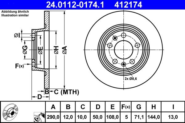 ATE 24.0112-0174.1 - Əyləc Diski furqanavto.az