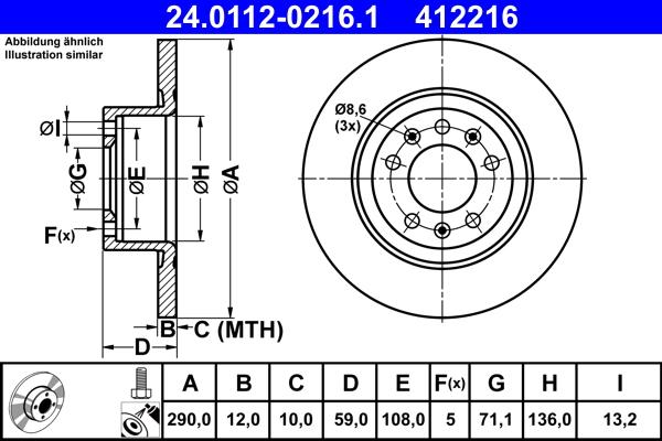 ATE 24.0112-0216.1 - Əyləc Diski furqanavto.az