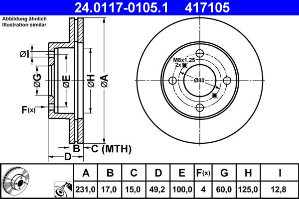 ATE 24.0117-0105.1 - Əyləc Diski furqanavto.az